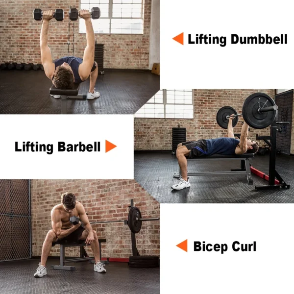 Weightlifting Training Bench With Dumbbell Rack